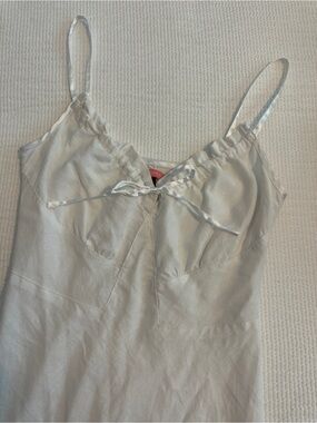 Max Rave white linen knee length dress vintage y2k